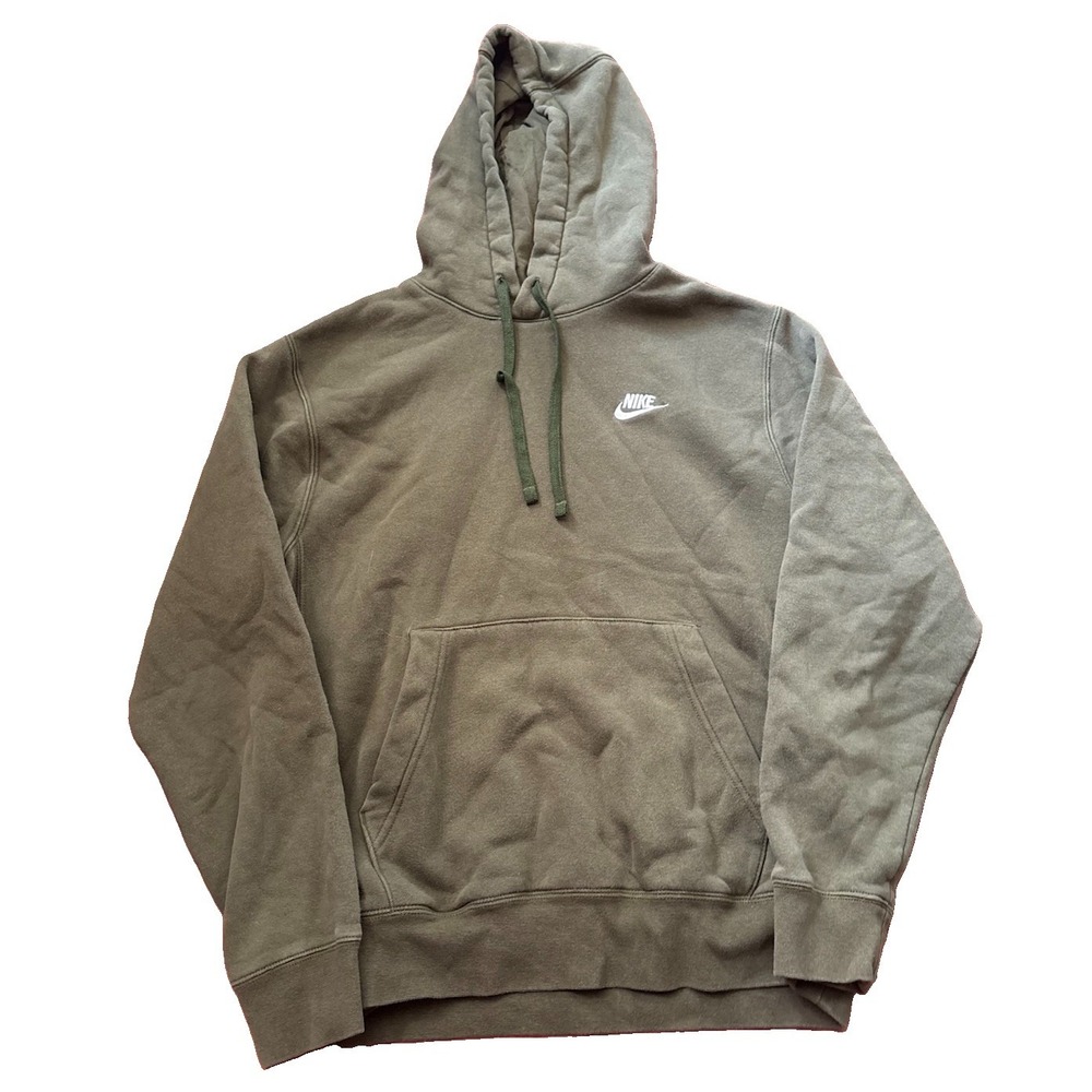 Nike Club Fleece Hoodie Sage Green Embroidered Size Small